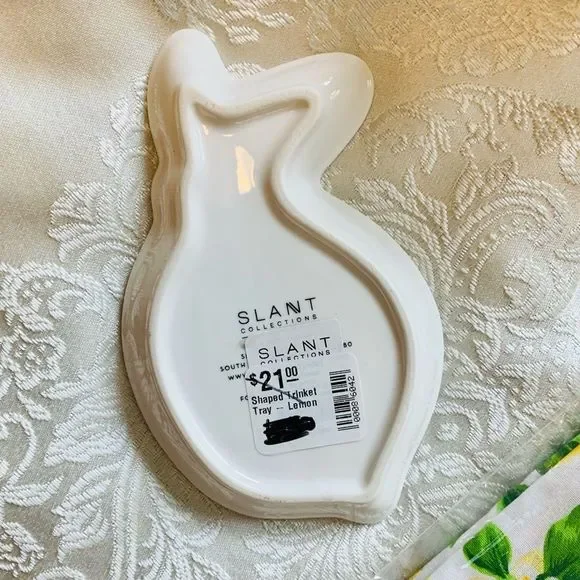 LEMON CERAMIC TRINKET DISH YELLOW NWT - Picture 4 of 8